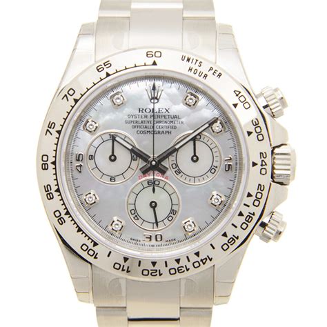 Rolex Cosmograph Daytona watch: 18 kt white gold.